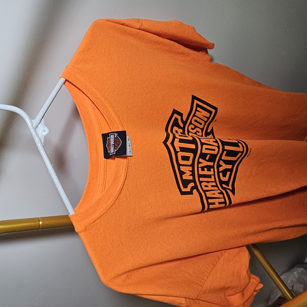 Harley-Davidson Mens Orange T-Shirt - Picture 4 of 6